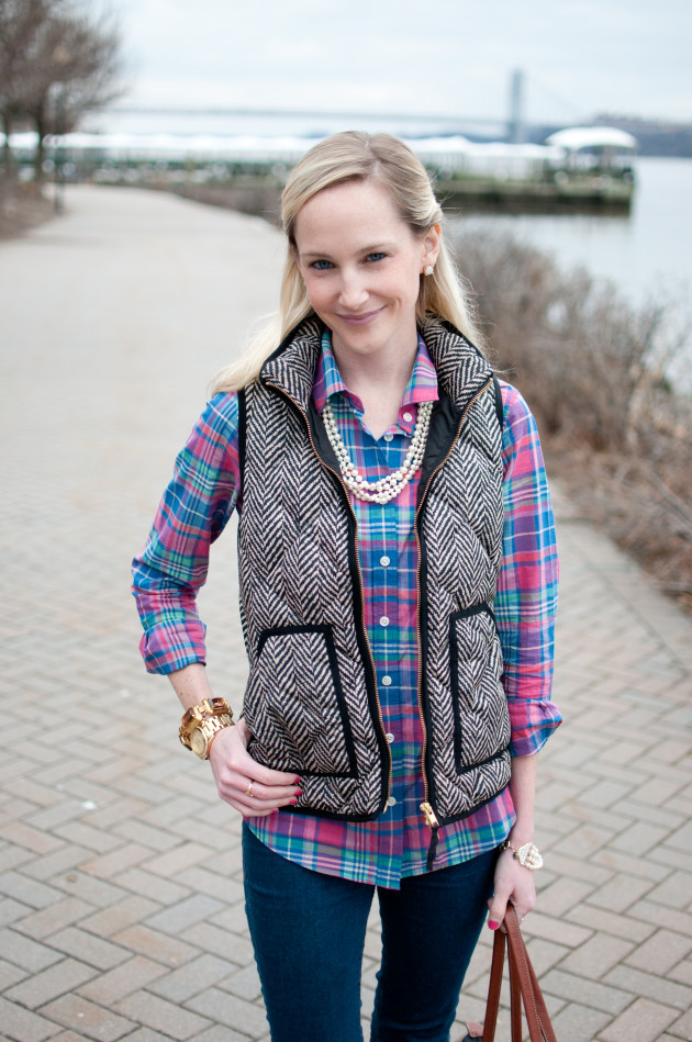 The Herringbone Puffer Vest