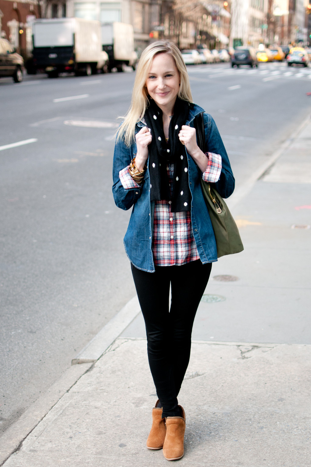 Denim Shirts over Plaid Shirts: Fighting the Cold in NYC