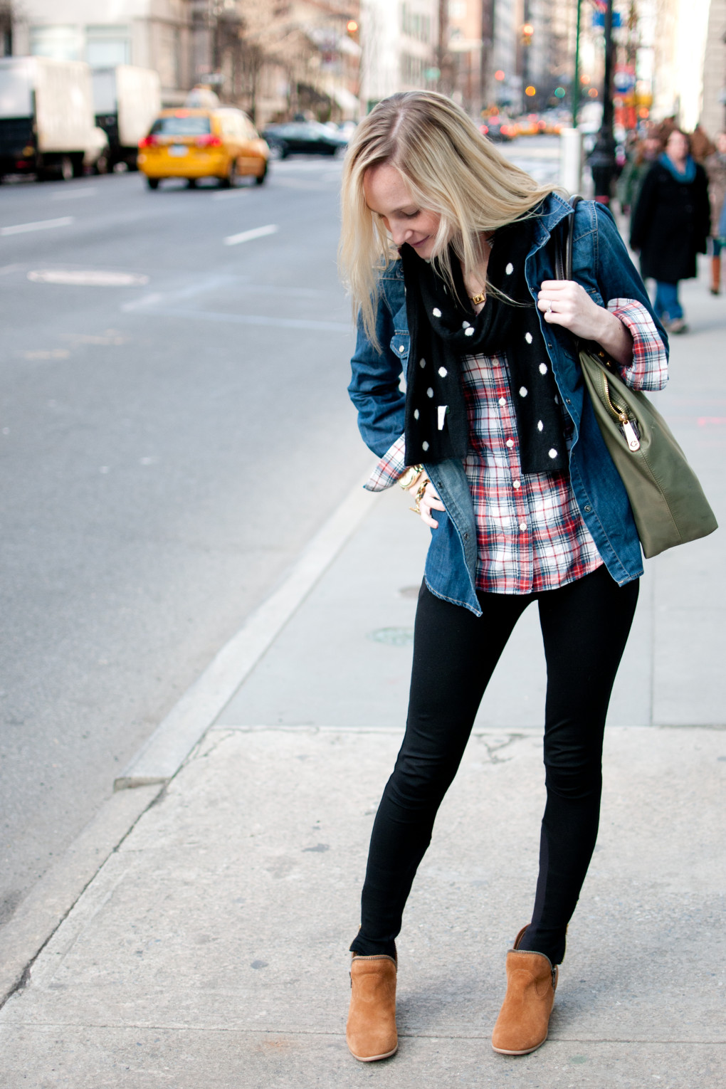 Denim Shirts over Plaid Shirts: Fighting the Cold in NYC