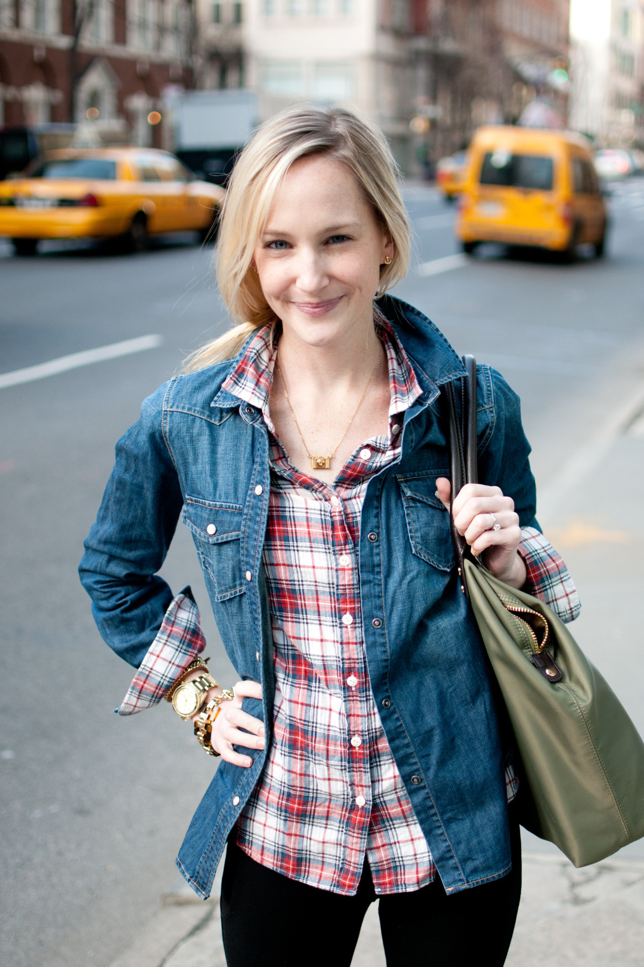 Denim Shirts over Plaid Shirts: Fighting the Cold in NYC