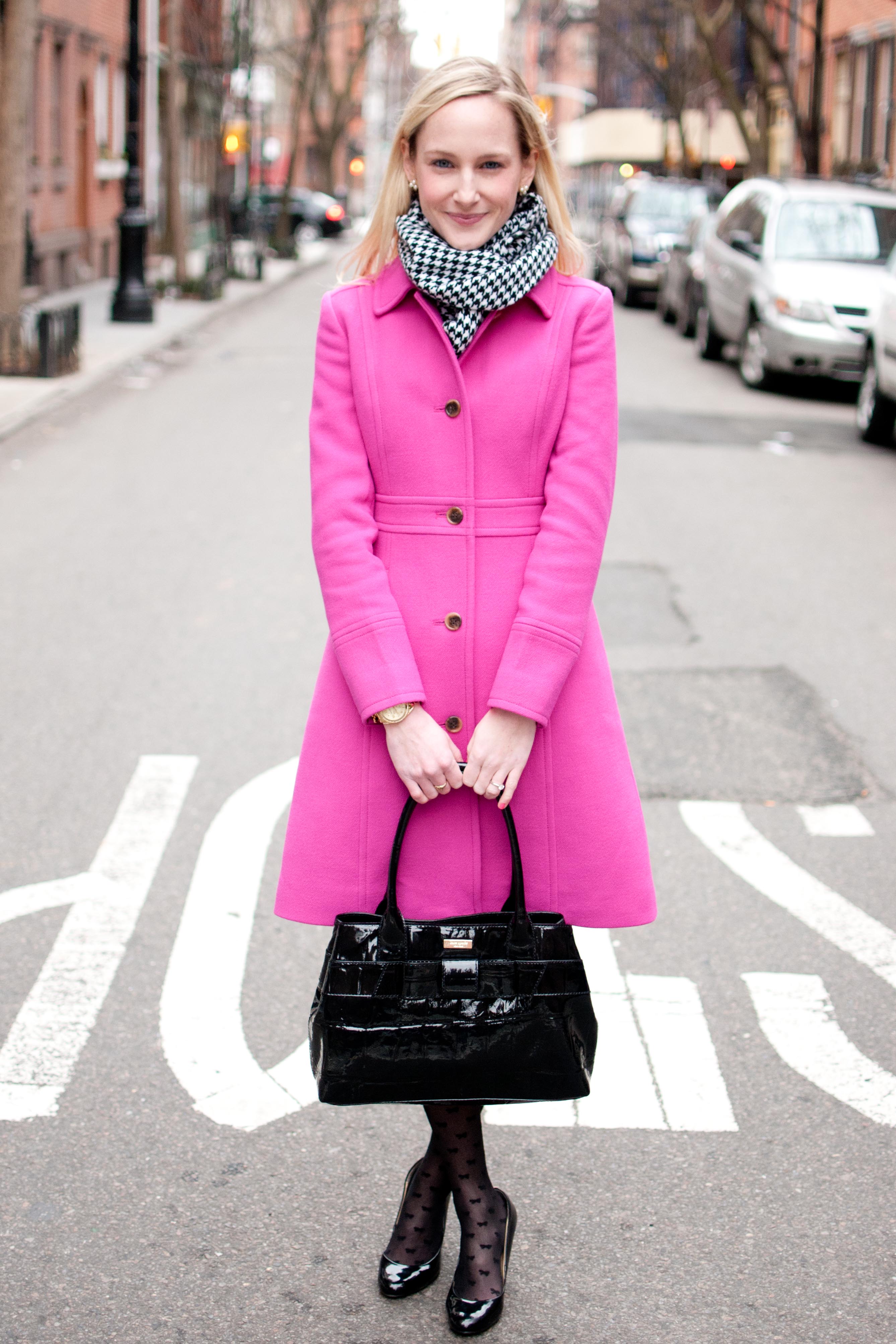 J crew hot sale hot pink coat