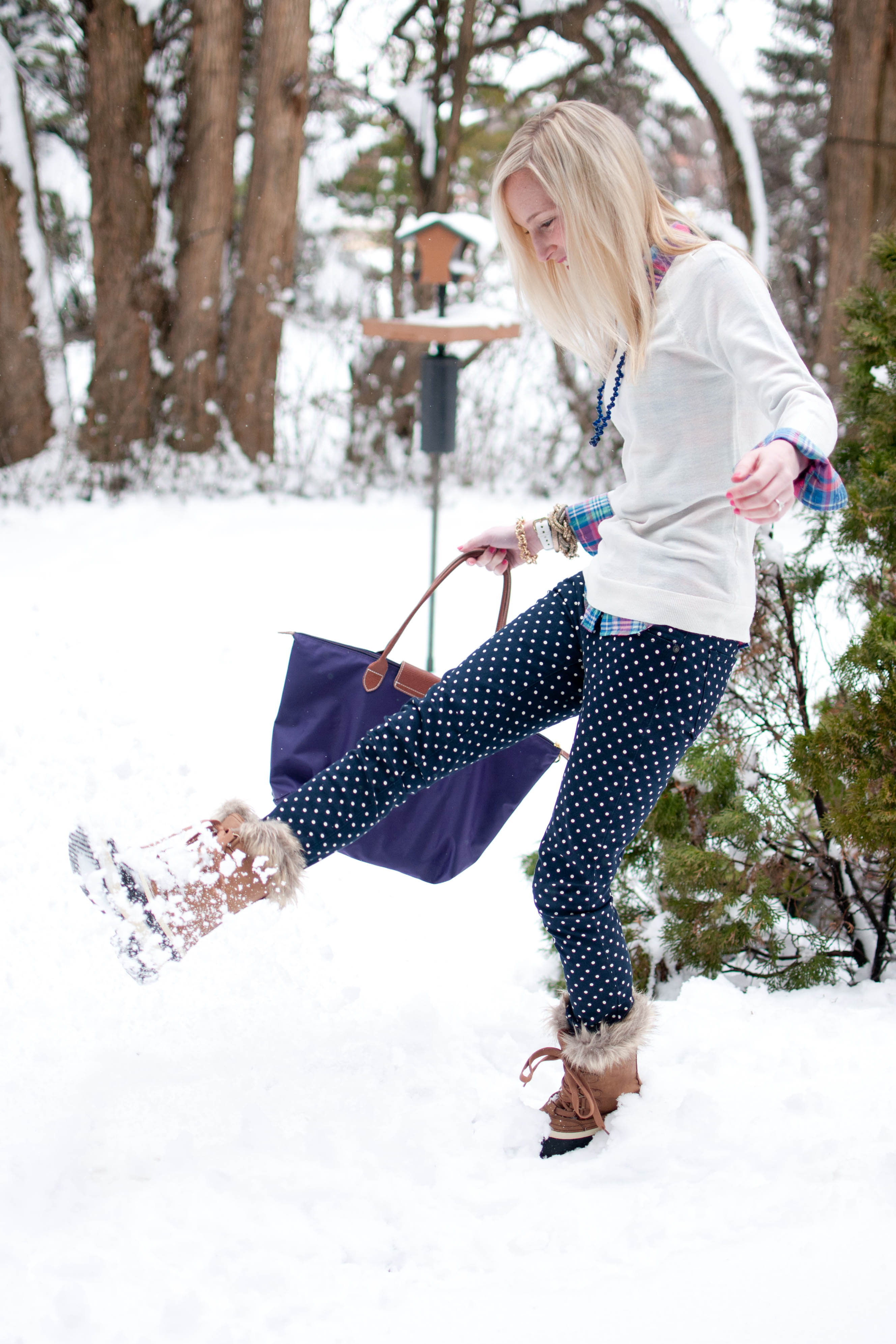 Warm Preppy Snow Boots