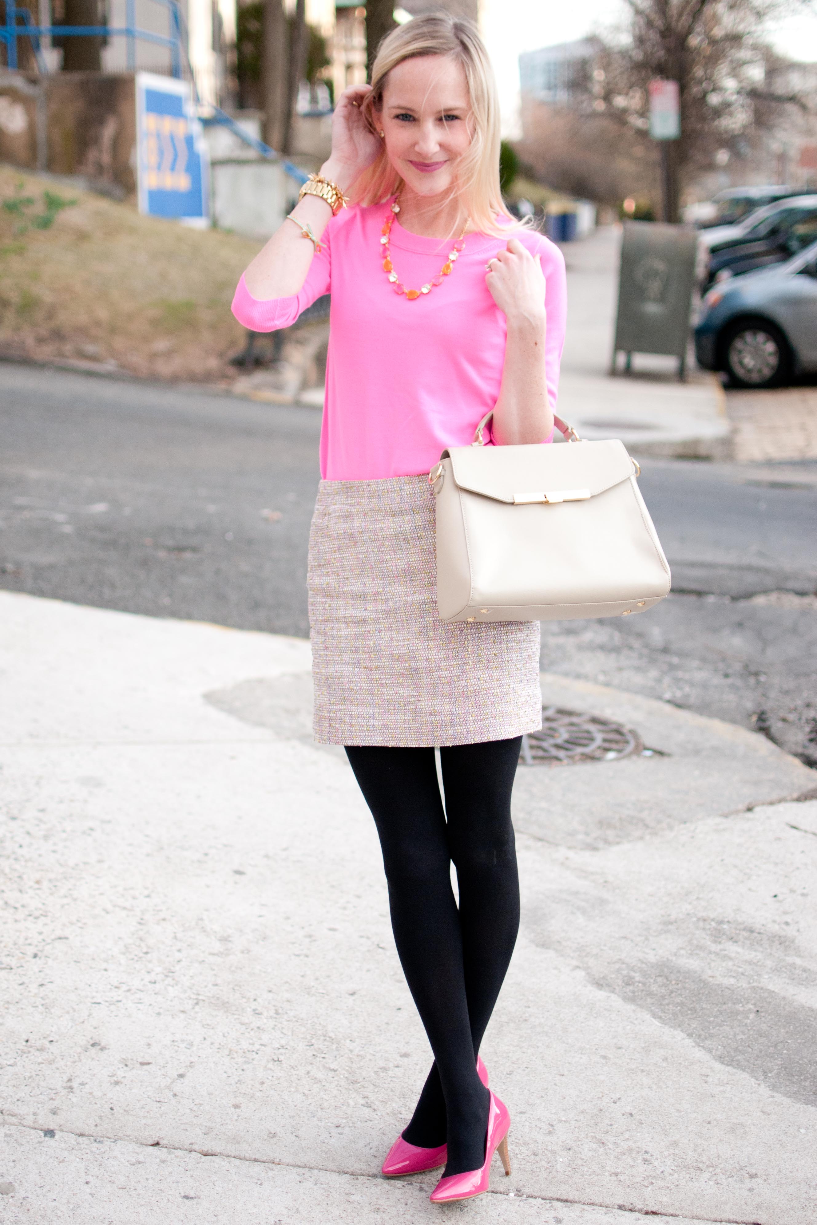 Pink Tweed Skirt - J.Crew Factory 