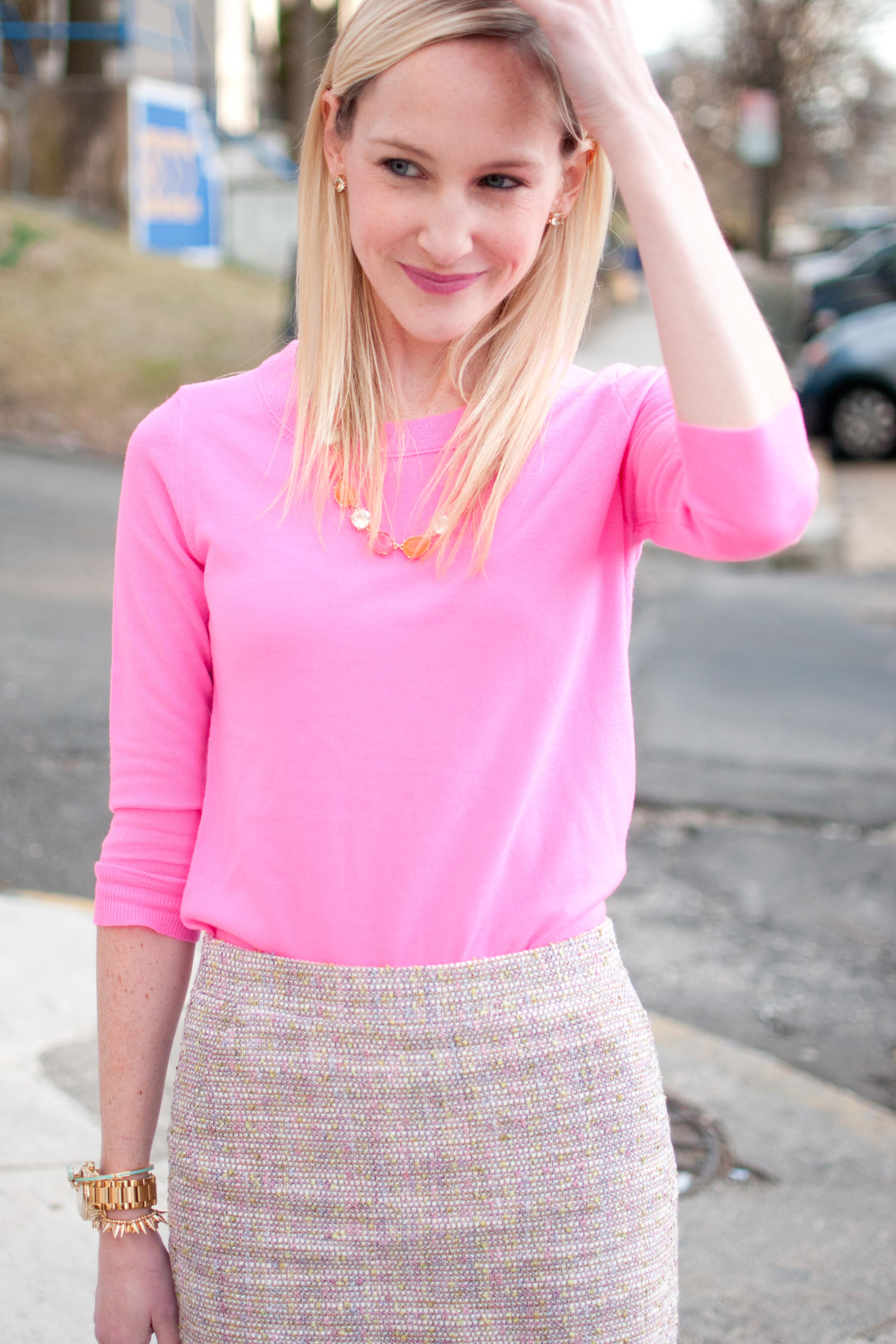 Pink Tweed Skirt - J.Crew Factory | Kelly in the City