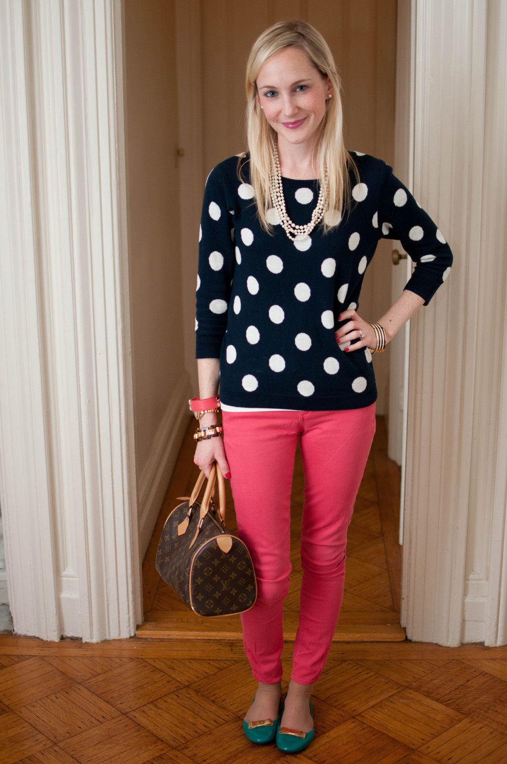 Waiting for the Weekend: Polka Dots and Bright Pink Pants