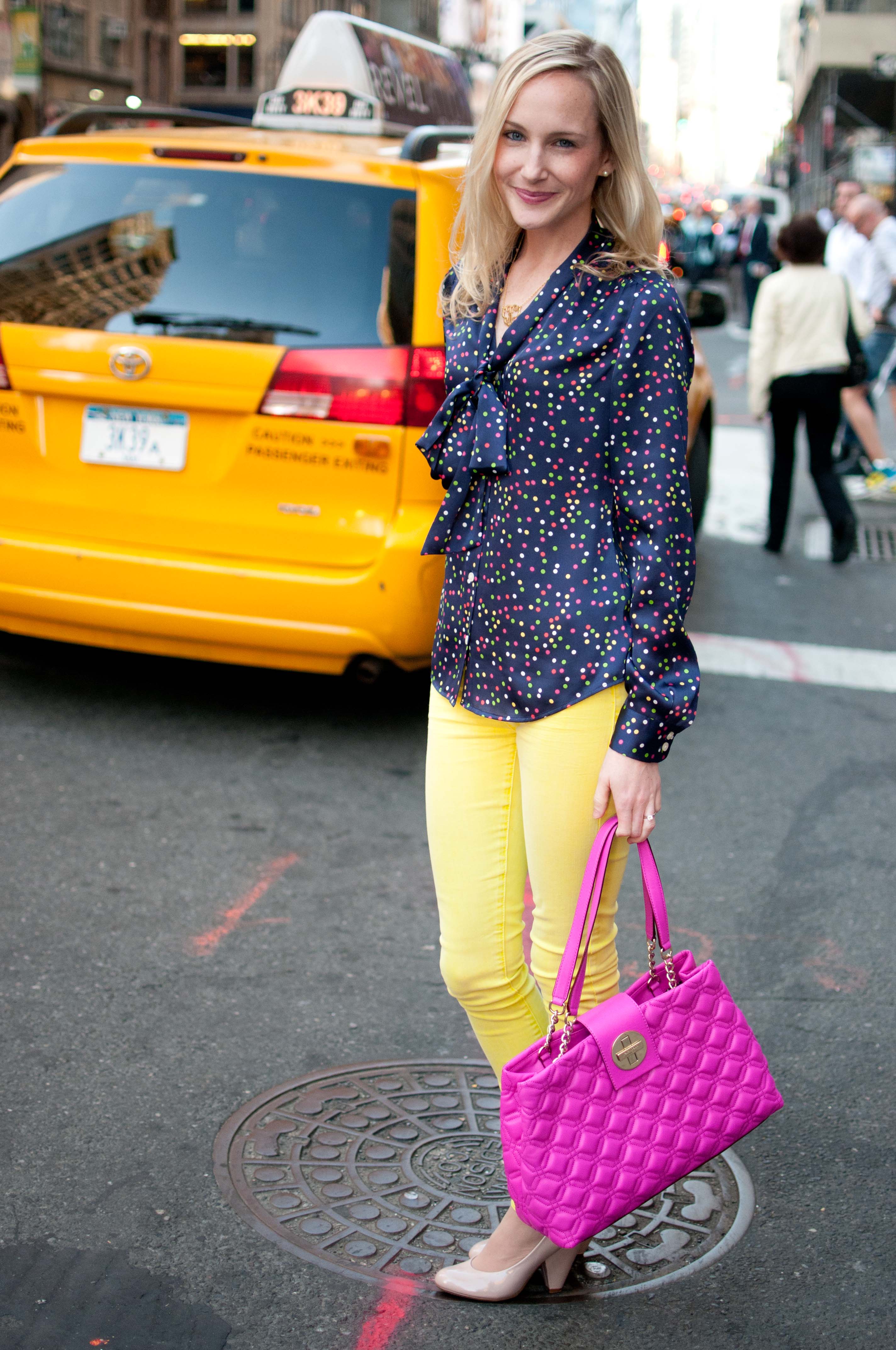 Waiting for the Weekend: Polka Dots and Bright Pink Pants