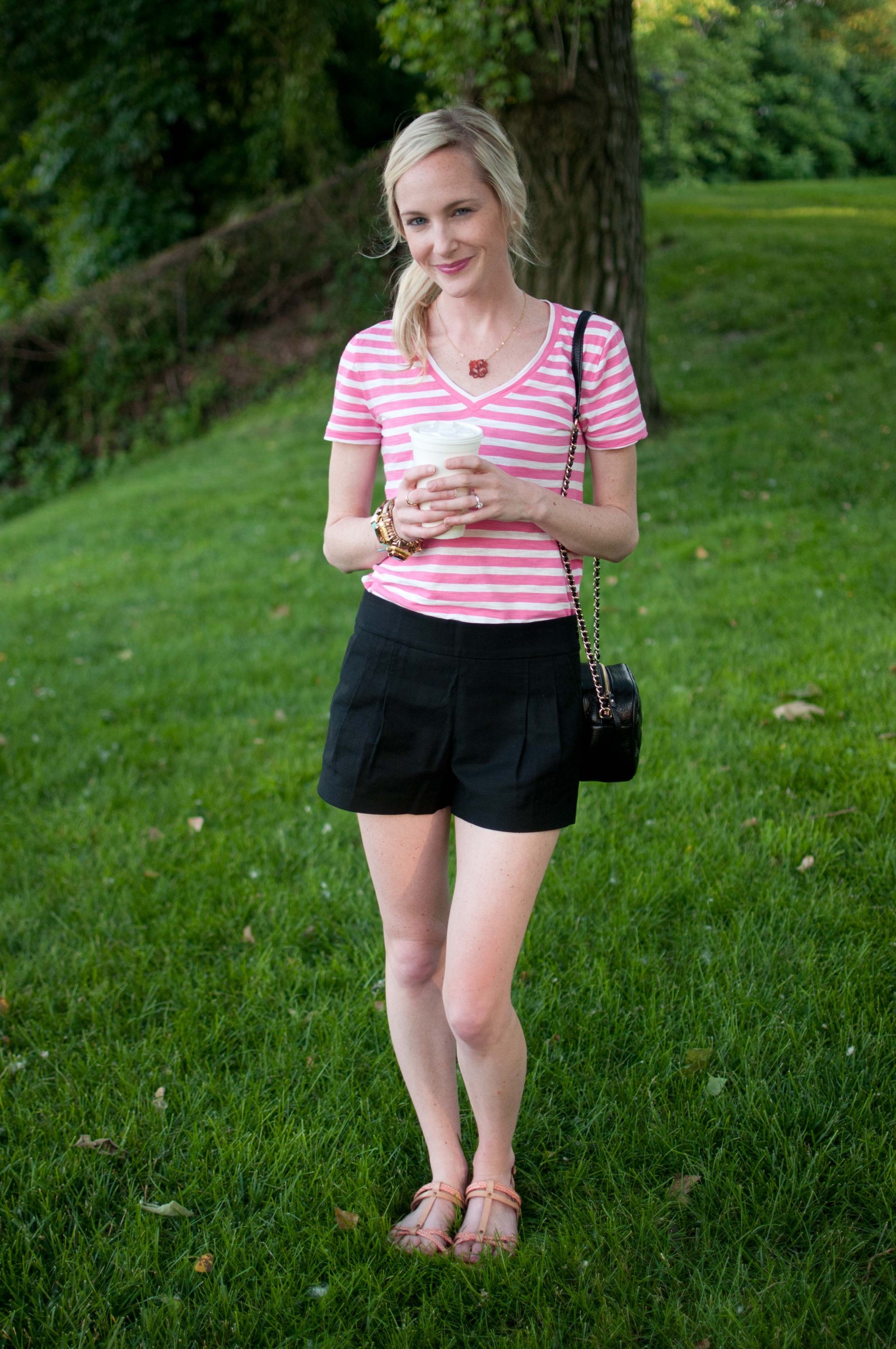 Striped High Waisted Shorts Bottoms