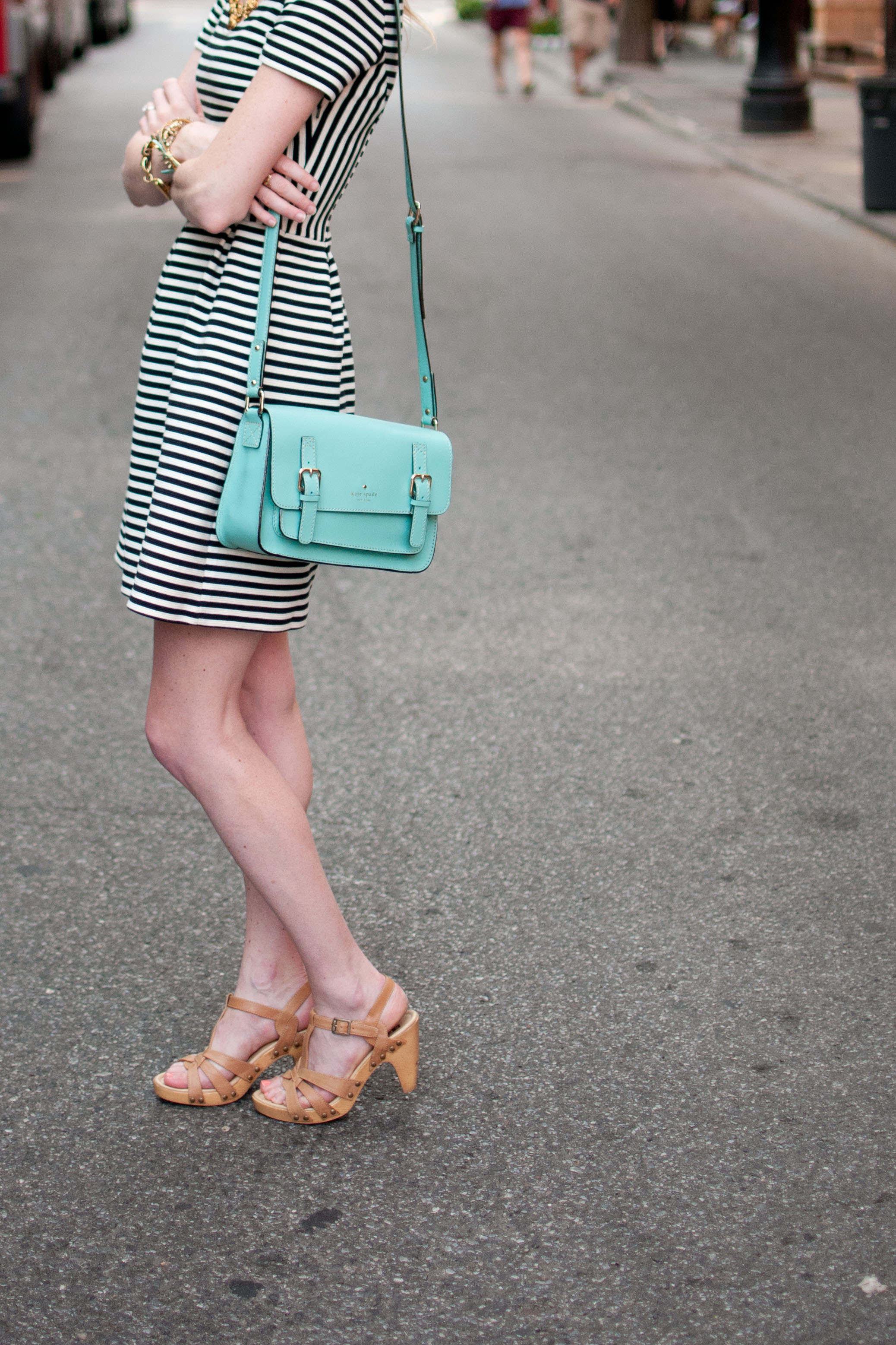 Striped Dresses, Turquoise Bags and Gold Accents for a Going Away