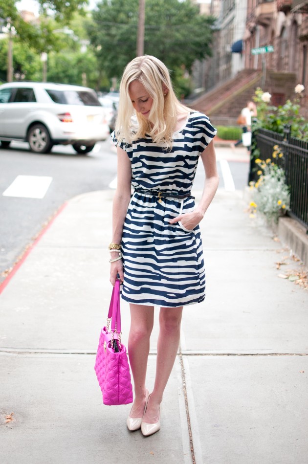 Striped Dresses and Hot Pink Bags on a Monday Morn