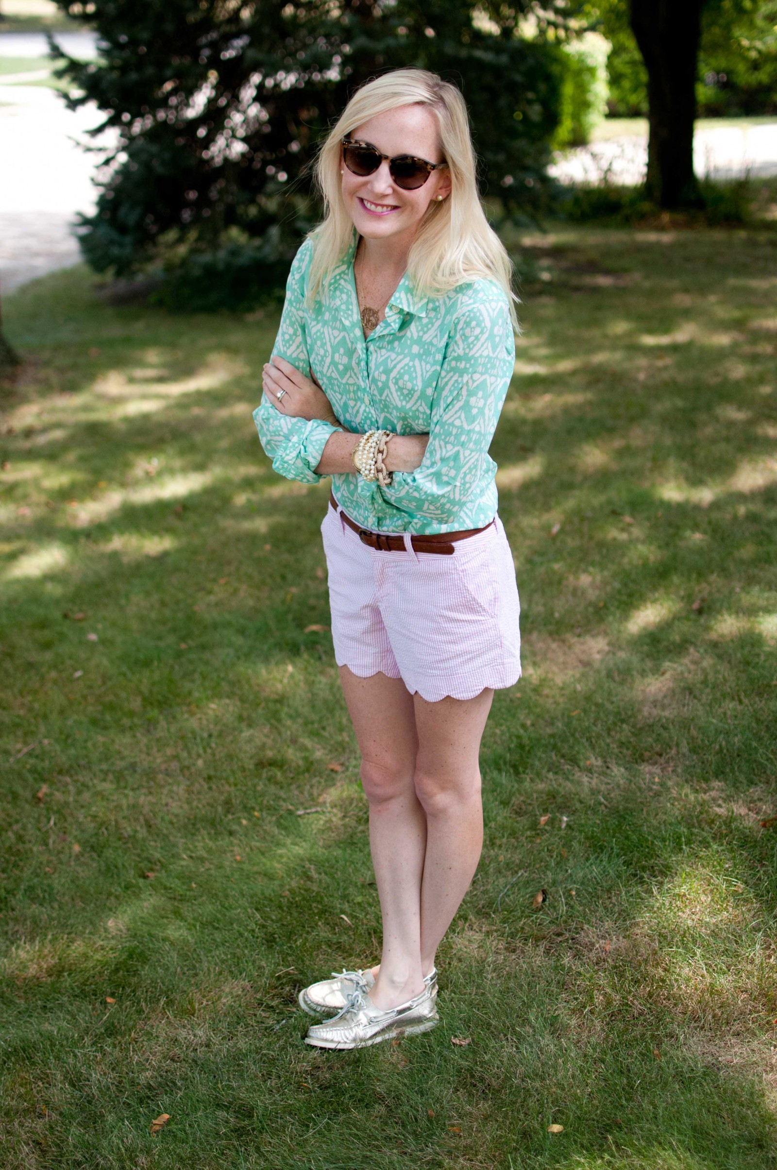 Printed Button-Downs, Scalloped Shorts, and Sperrys