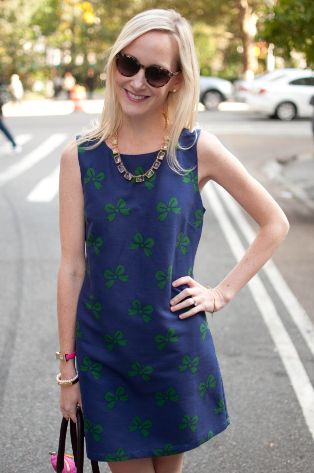 Sundays in Madison Square Park, NYC: Julie Brown Bow Dresses & Pops of Pink