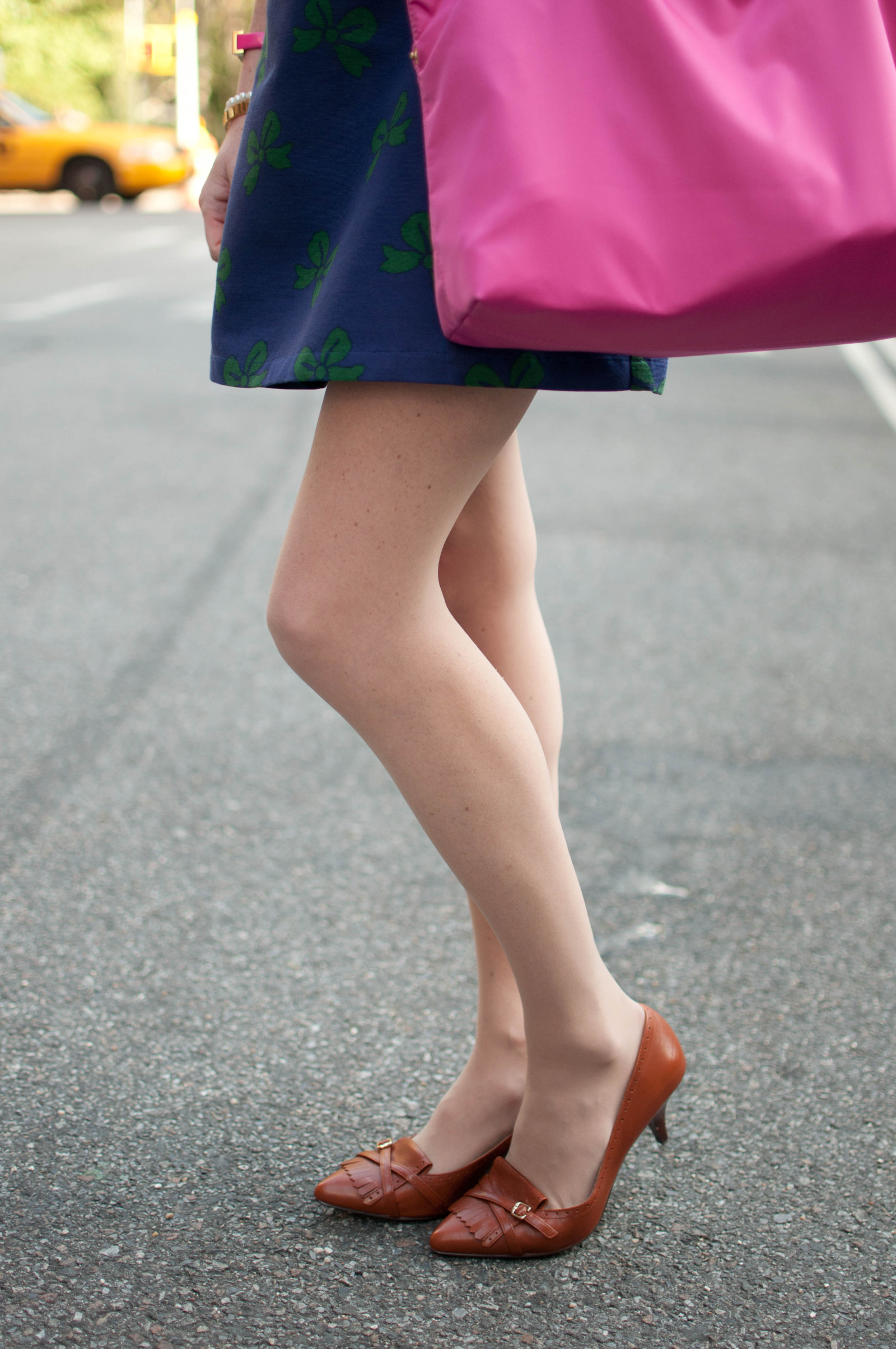 Sundays in Madison Square Park, NYC: Julie Brown Bow Dresses & Pops of Pink