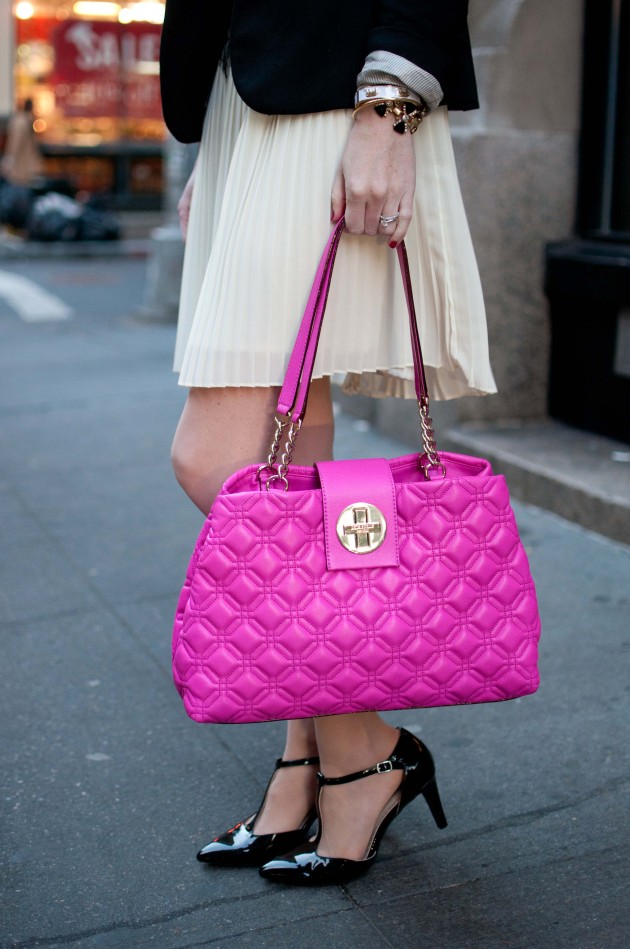 Windy Days in SoHo: Lace, Pleats and Pops of Pink