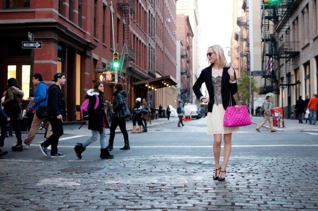 Windy Days in SoHo: Lace, Pleats and Pops of Pink