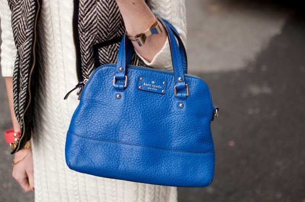 Chilly Fall Days in NYC: Sweater Dresses, Leggings, and Pops of Cobalt