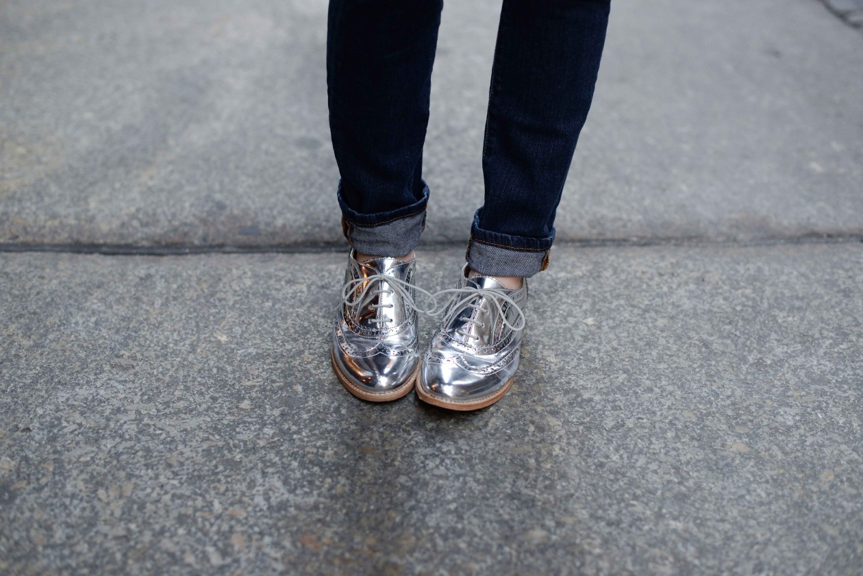 metallic oxfords
