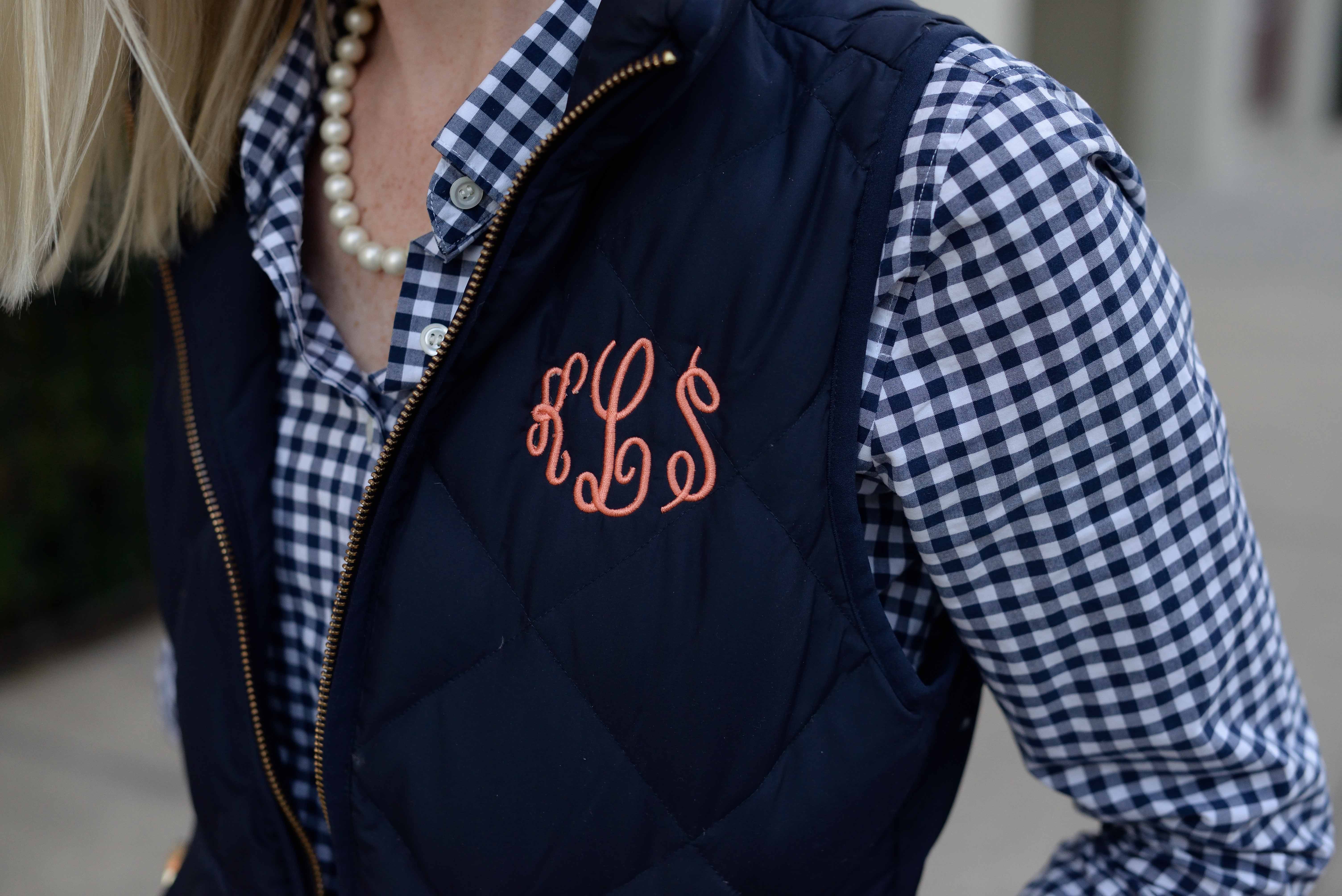 Monogrammed Puffer Vest