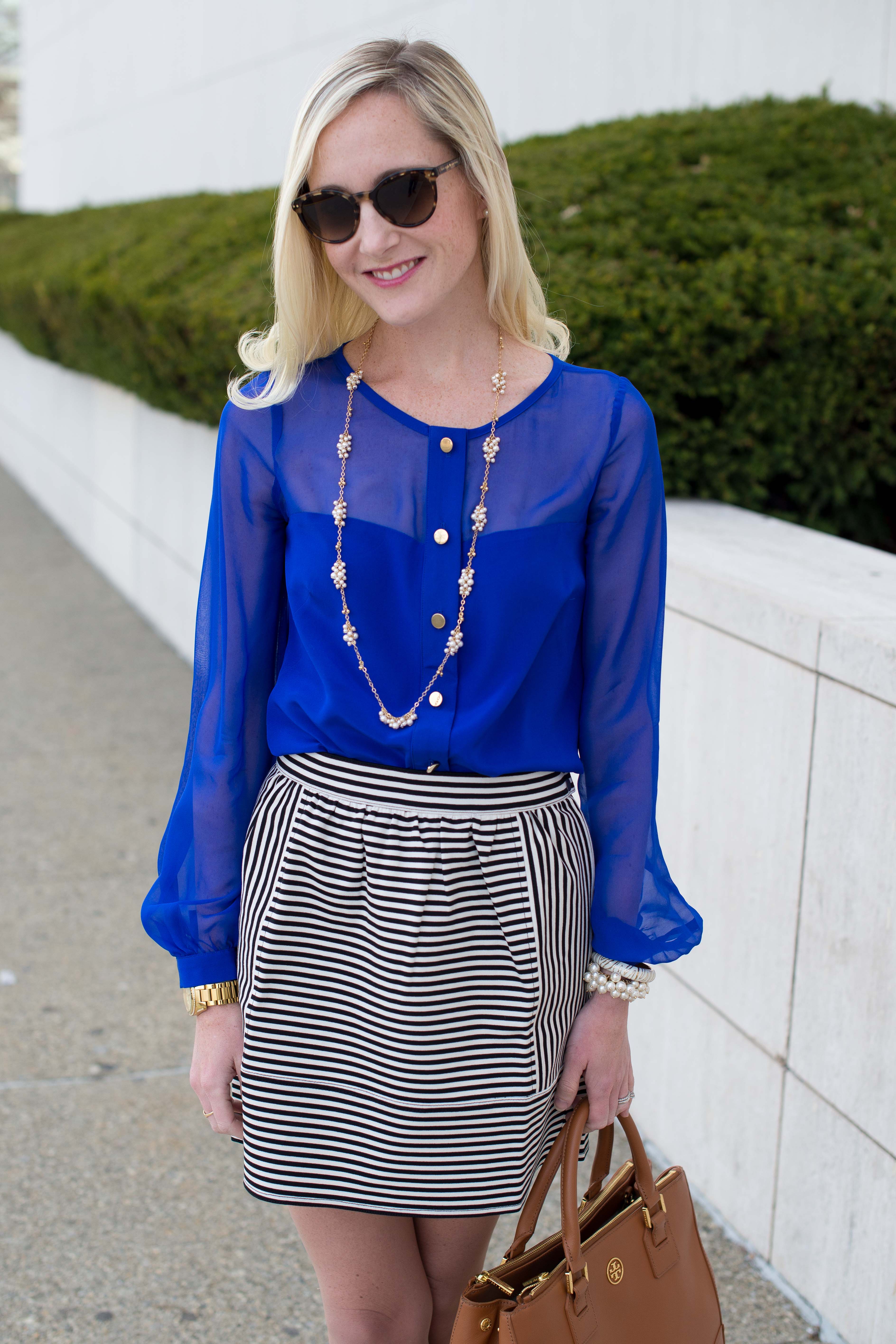 Madewell Ponte Swivel Skirt in Stripe-10