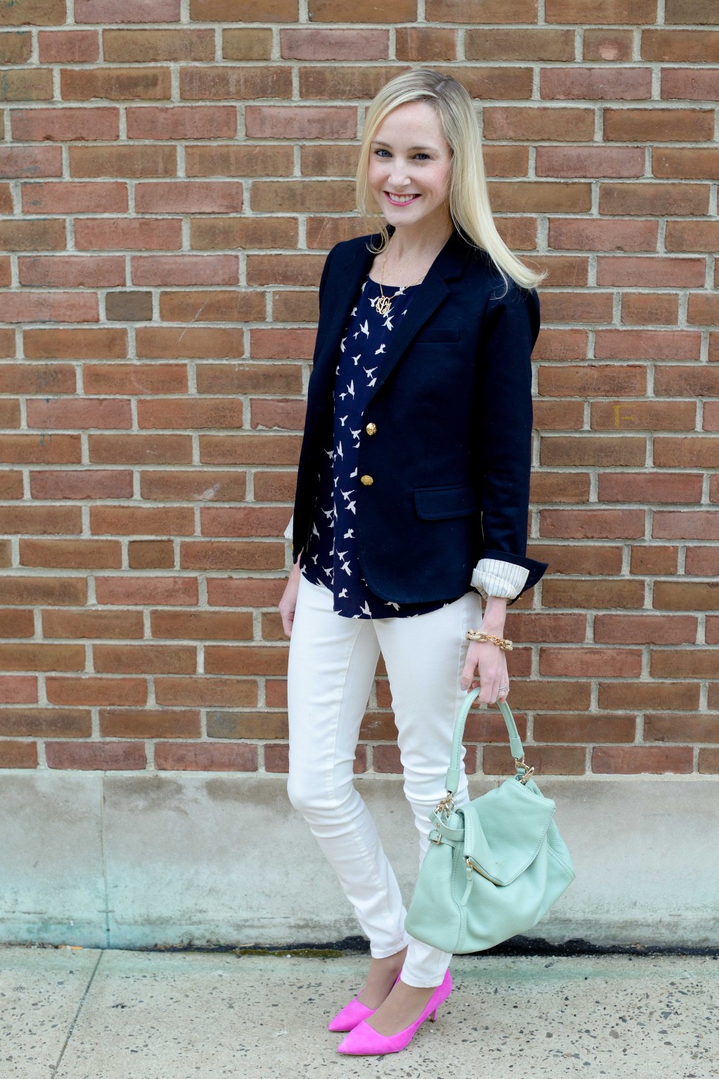 Between-Seasons: White Jeans + Layers