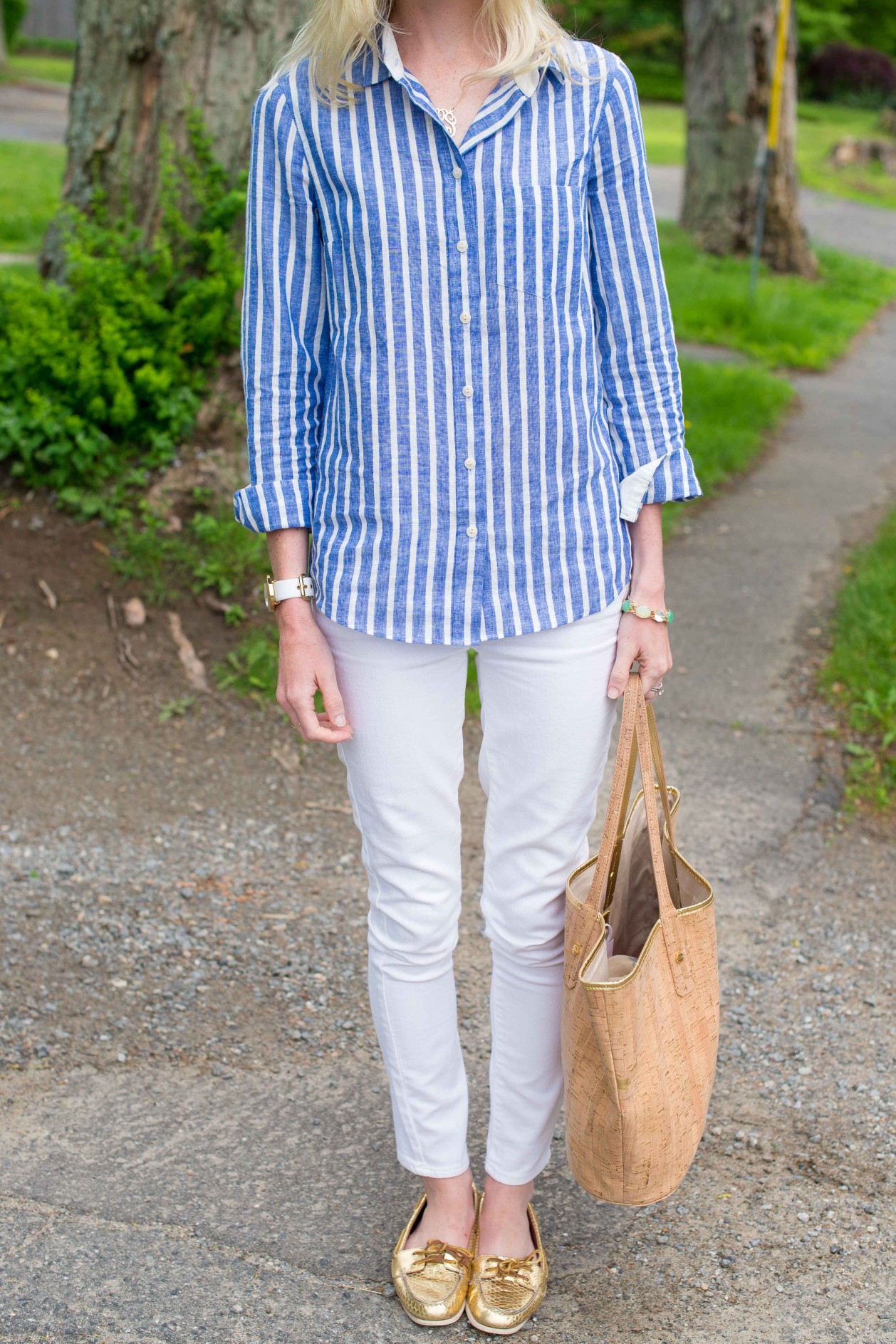 Connecticut Prep Linen Tops and White Jeans