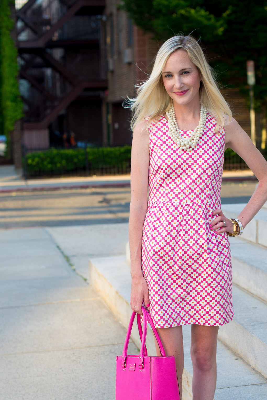 Julie Brown Dresses and Pops of Pink