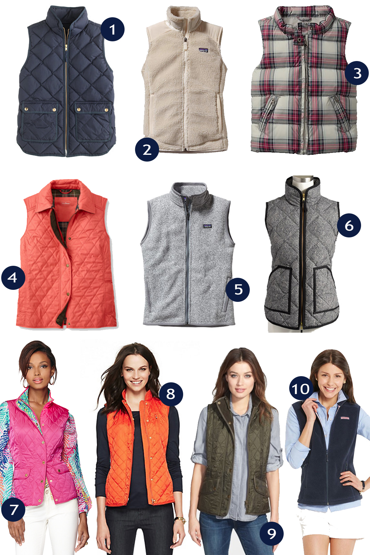 J crew cheap vests women's