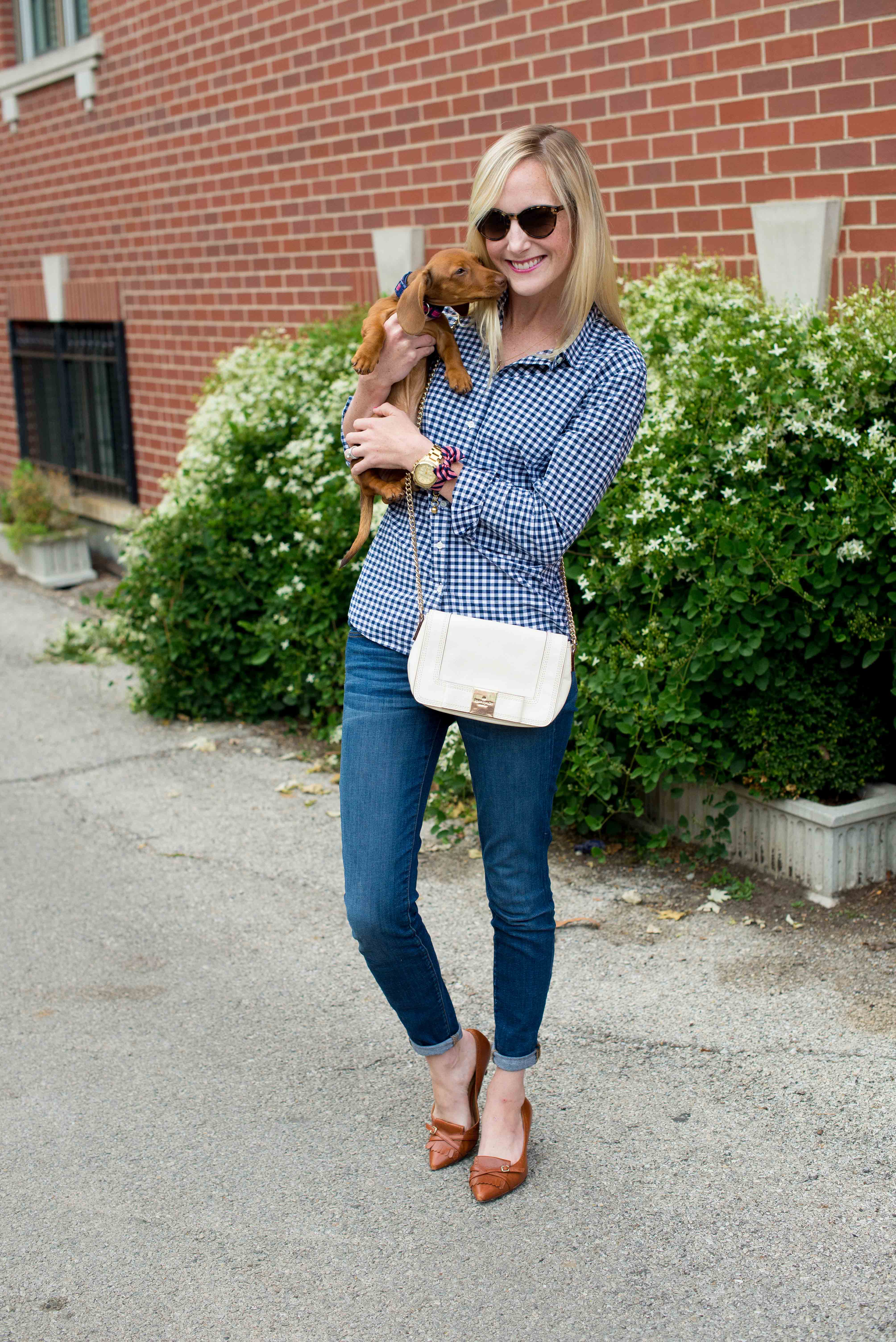 J crew navy gingham cheap shirt