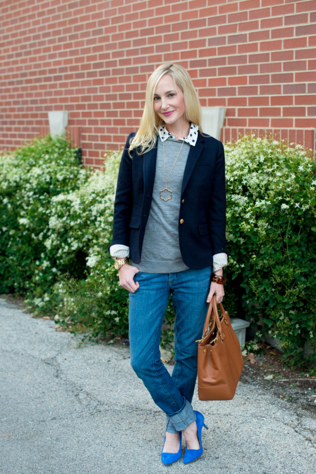 Last Midwest Post: Navy Blazers, Striped Skirts and (Shocking) the Pink Bag