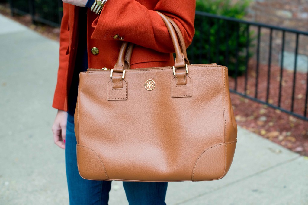 Orange Blazers, Navy Sweaters and Kiltie Pumps