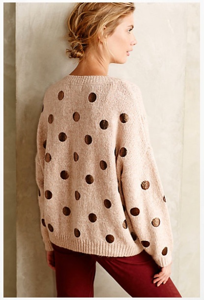 anthropologie polka dot sweater