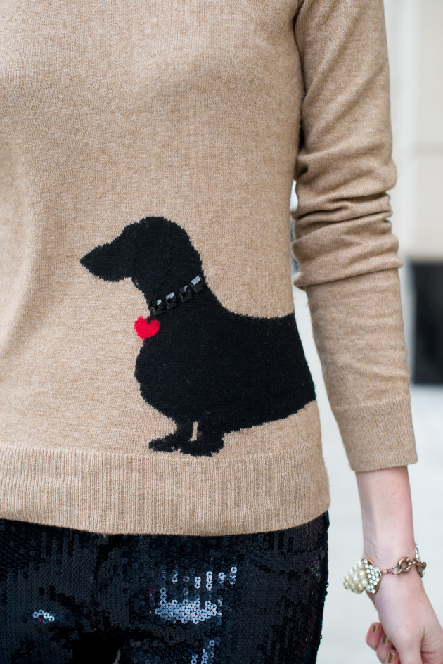 Intarsia Dachshund Sweater Fashion Blogger Kelly in the City