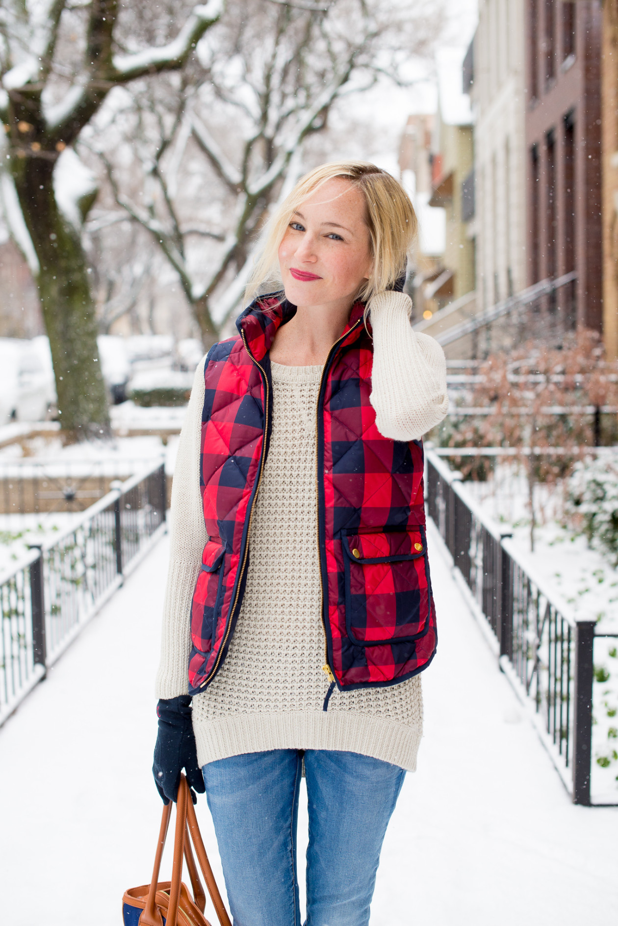 J.Crew Buffalo Plaid Check Vest