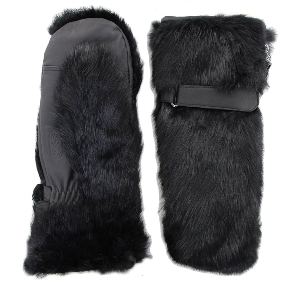 faux fur ski mittens