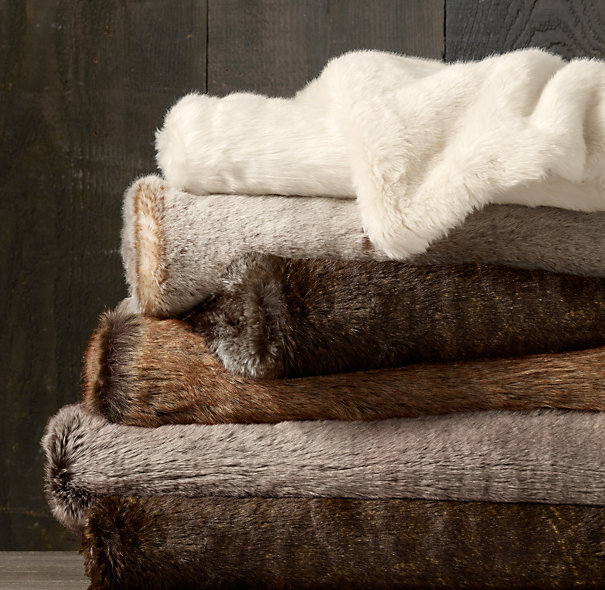 resortation hardware faux fur throw