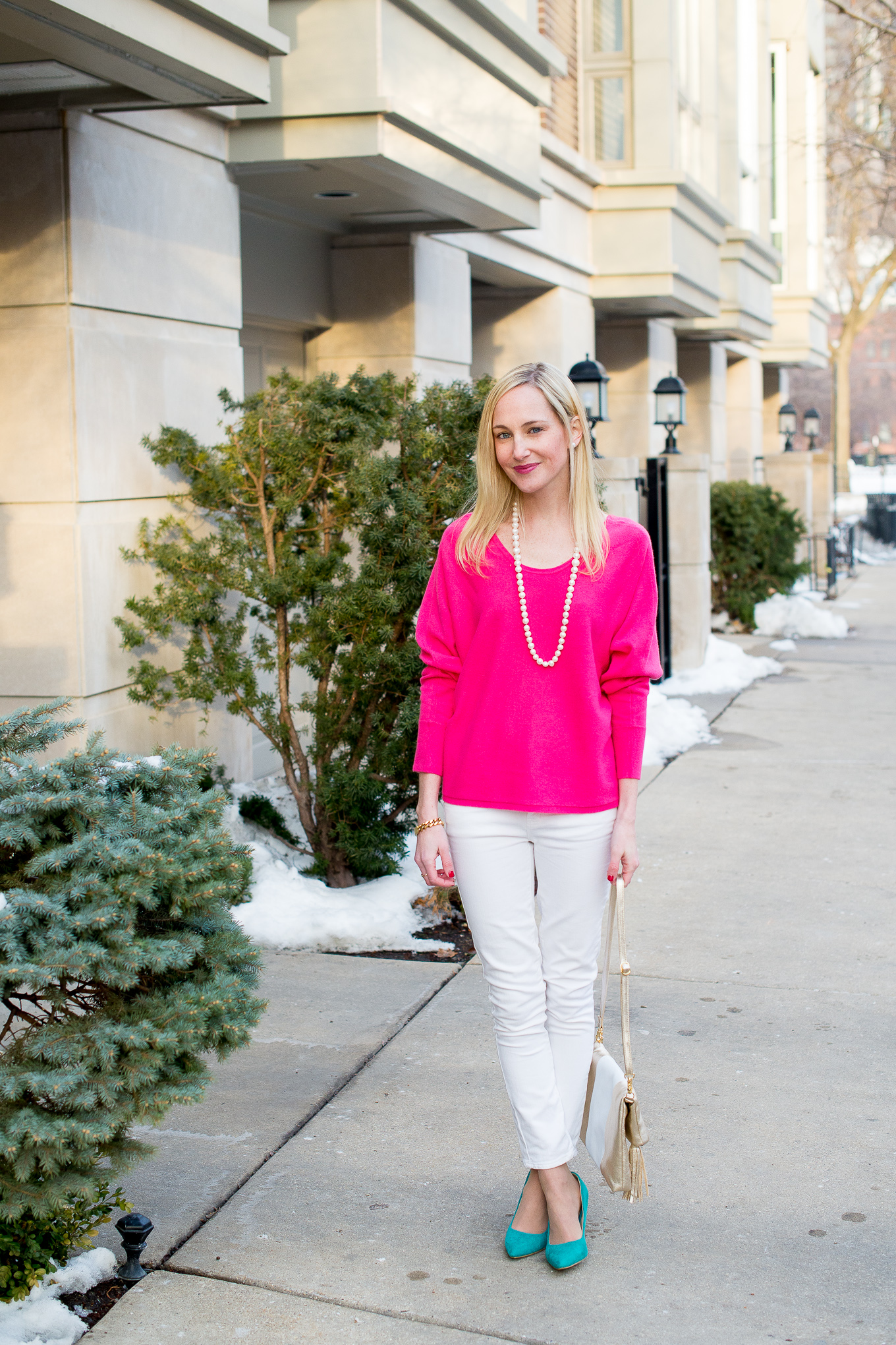 Bright pink hotsell cashmere sweater