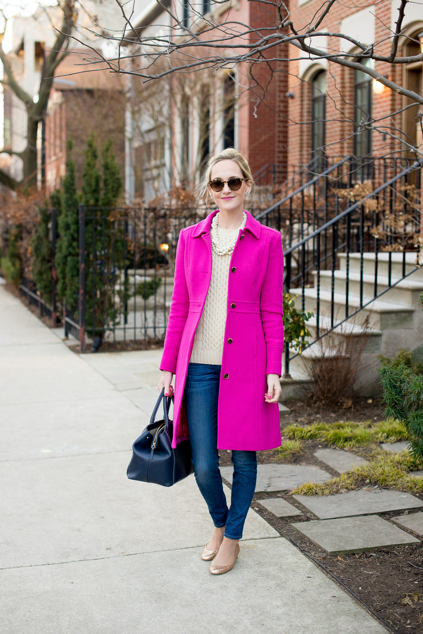 j crew hot pink coat