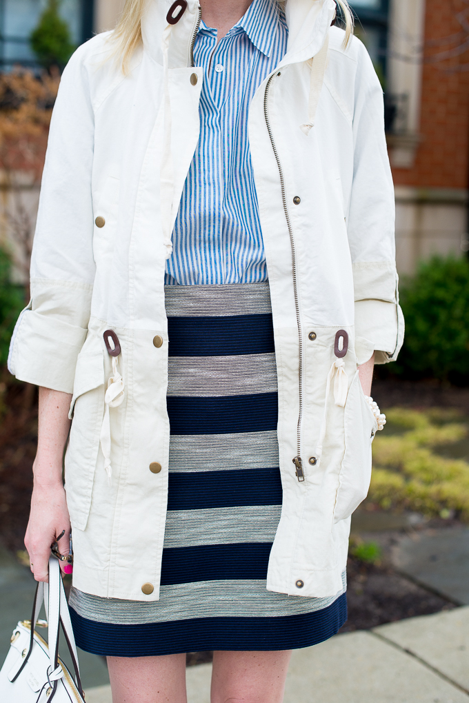Ann Taylor Loft Striped Skirt White Jacket-21