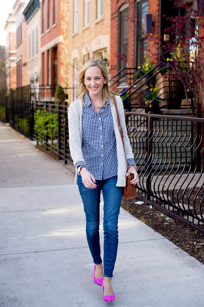 J crew hotsell blue gingham shirt