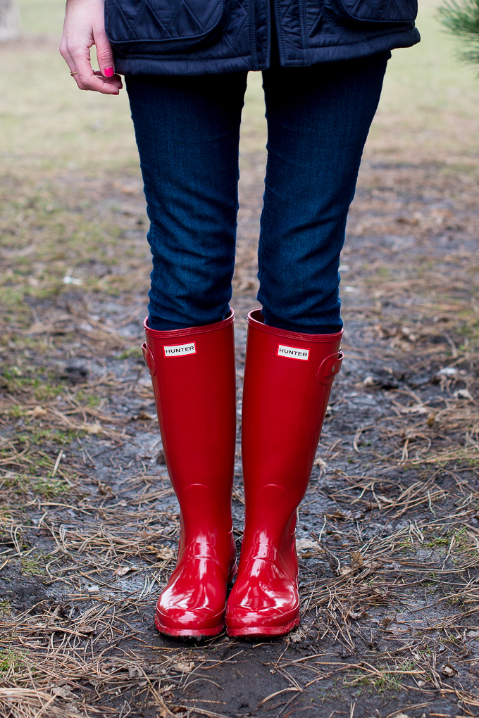 black hunter boots size 6