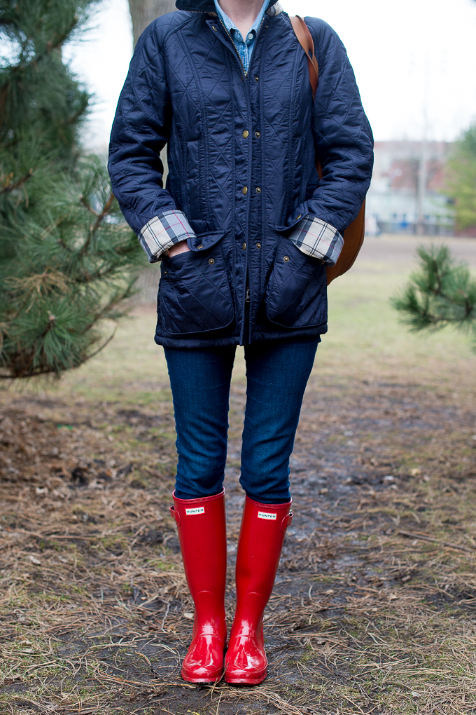 navy blue and red field boots