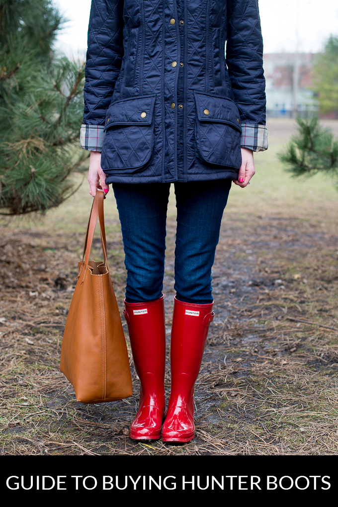 red black and white hunter boots