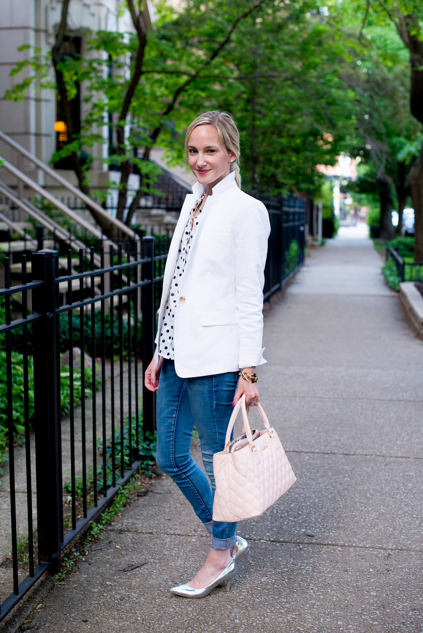 J crew clearance white linen blazer