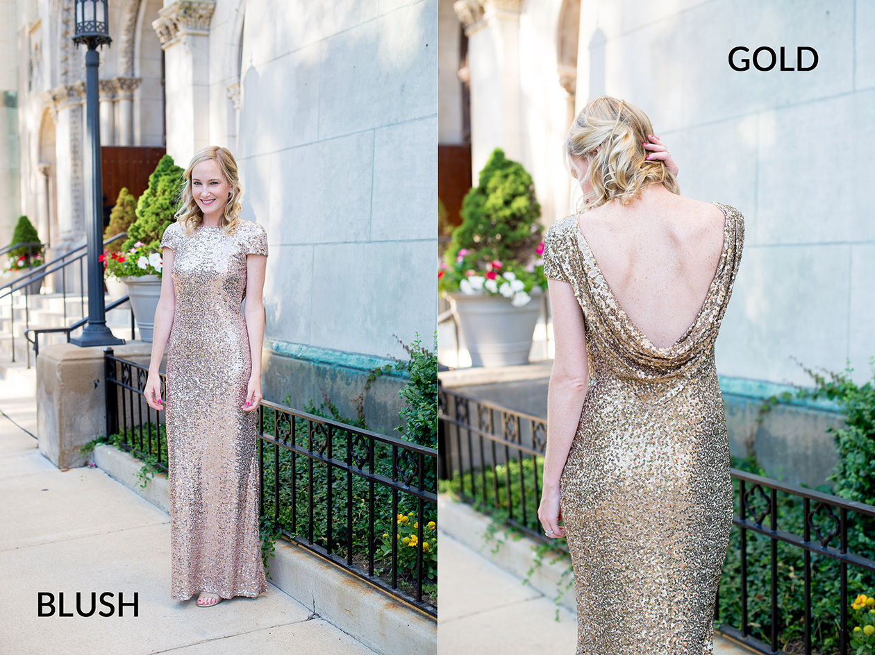 Rent the Runway s Blush Gold Badgley Mischka Sequined Gown