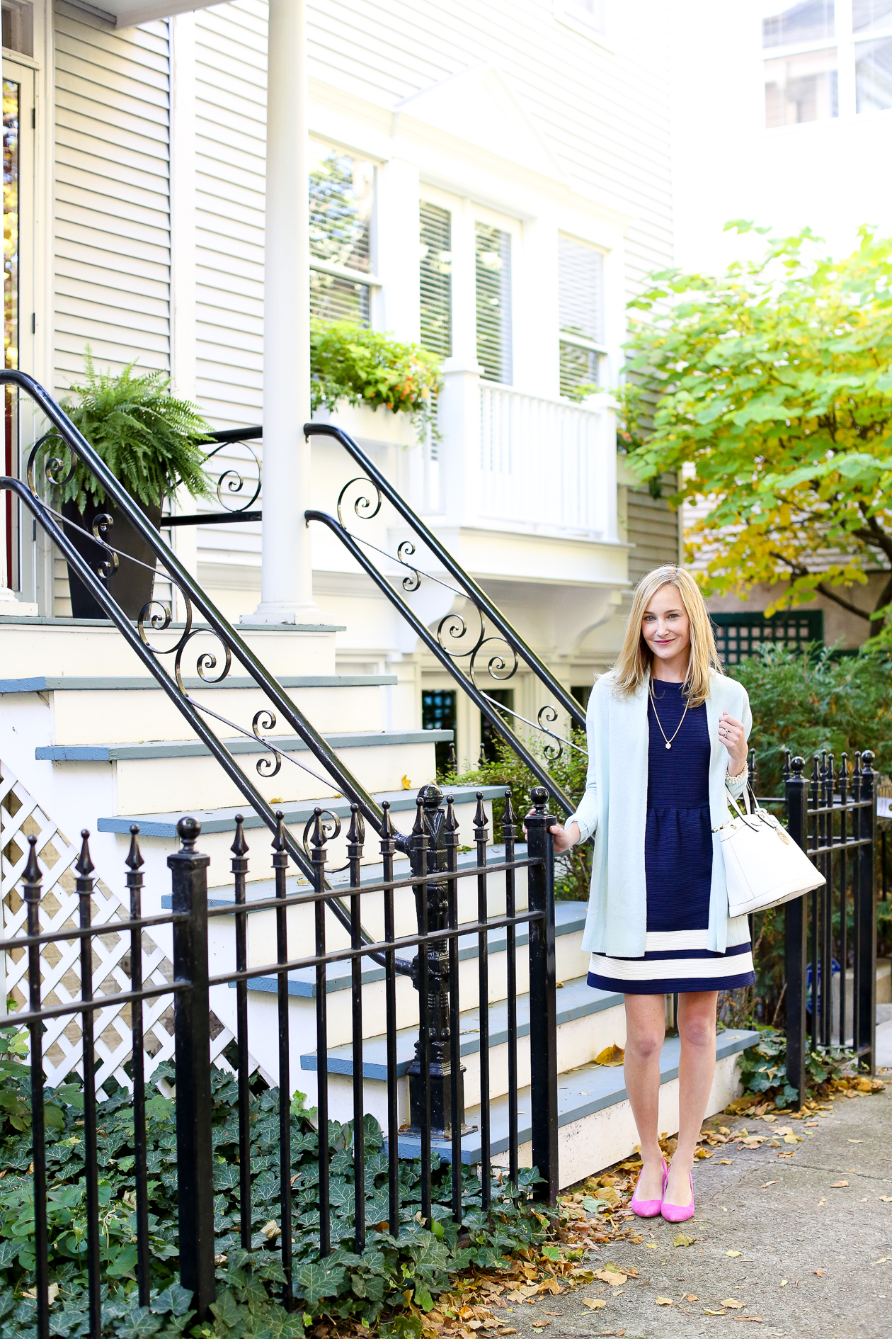 Vineyard Vines Navy Stripe Ottoman Dress-1