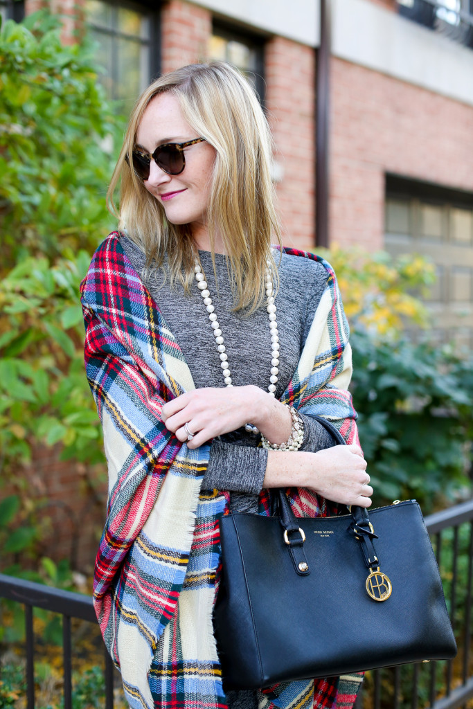 How to Wear a Blanket Scarf with a Dress