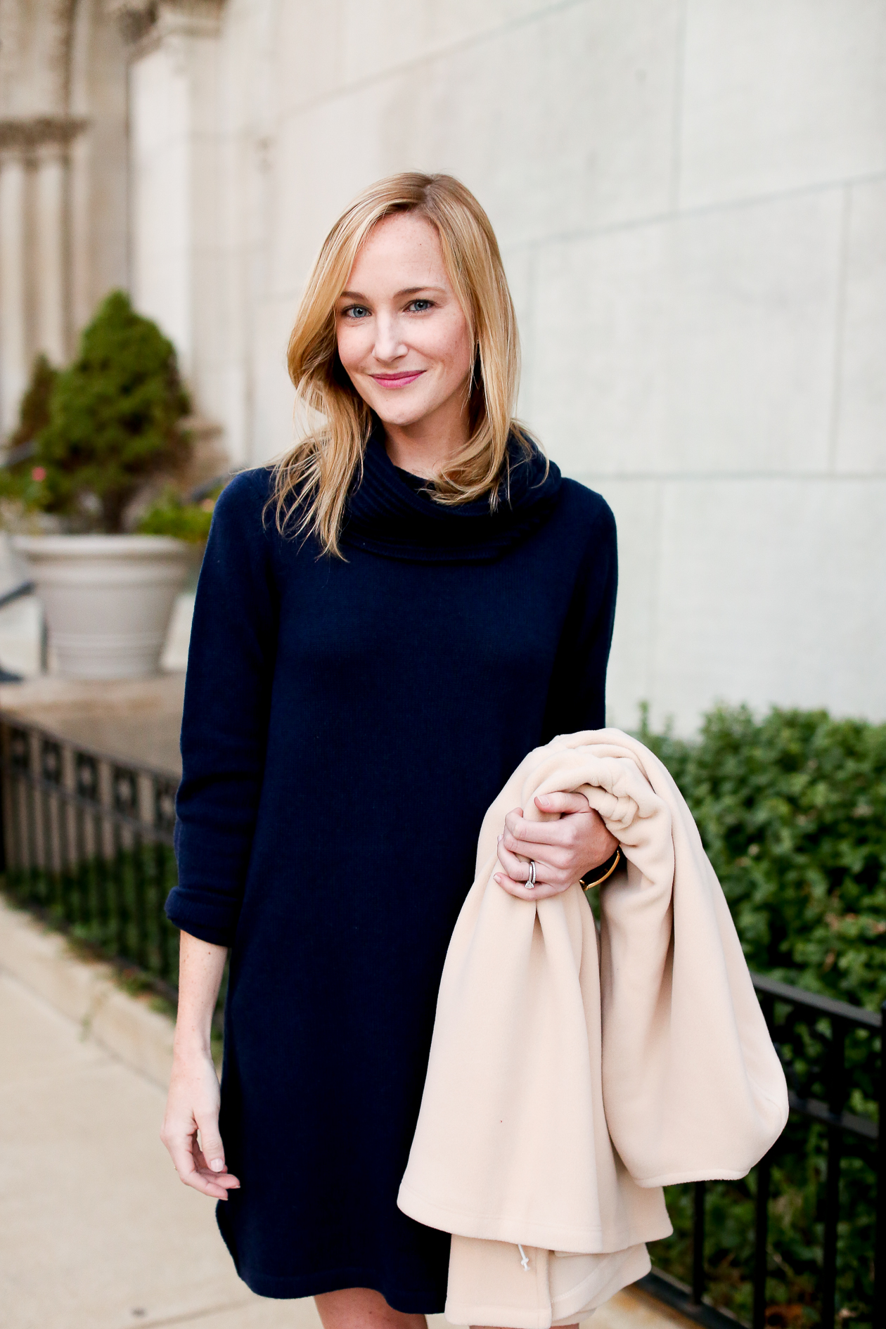 navy sweater dress