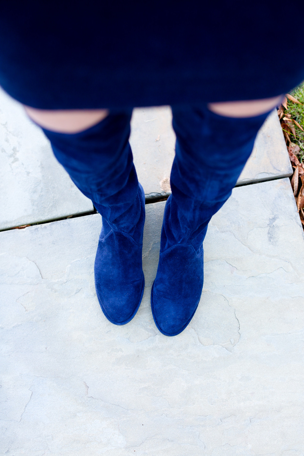 stuart weitzman navy blue boots