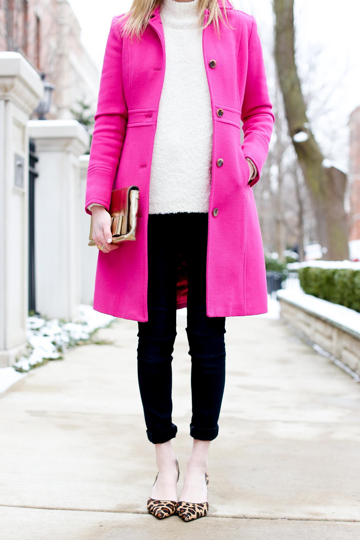 j crew hot pink coat