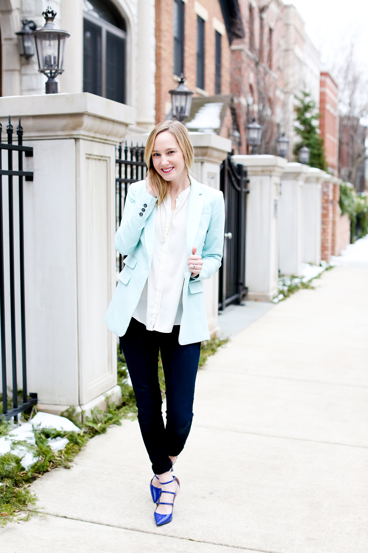 Mint green 2024 blazer outfit