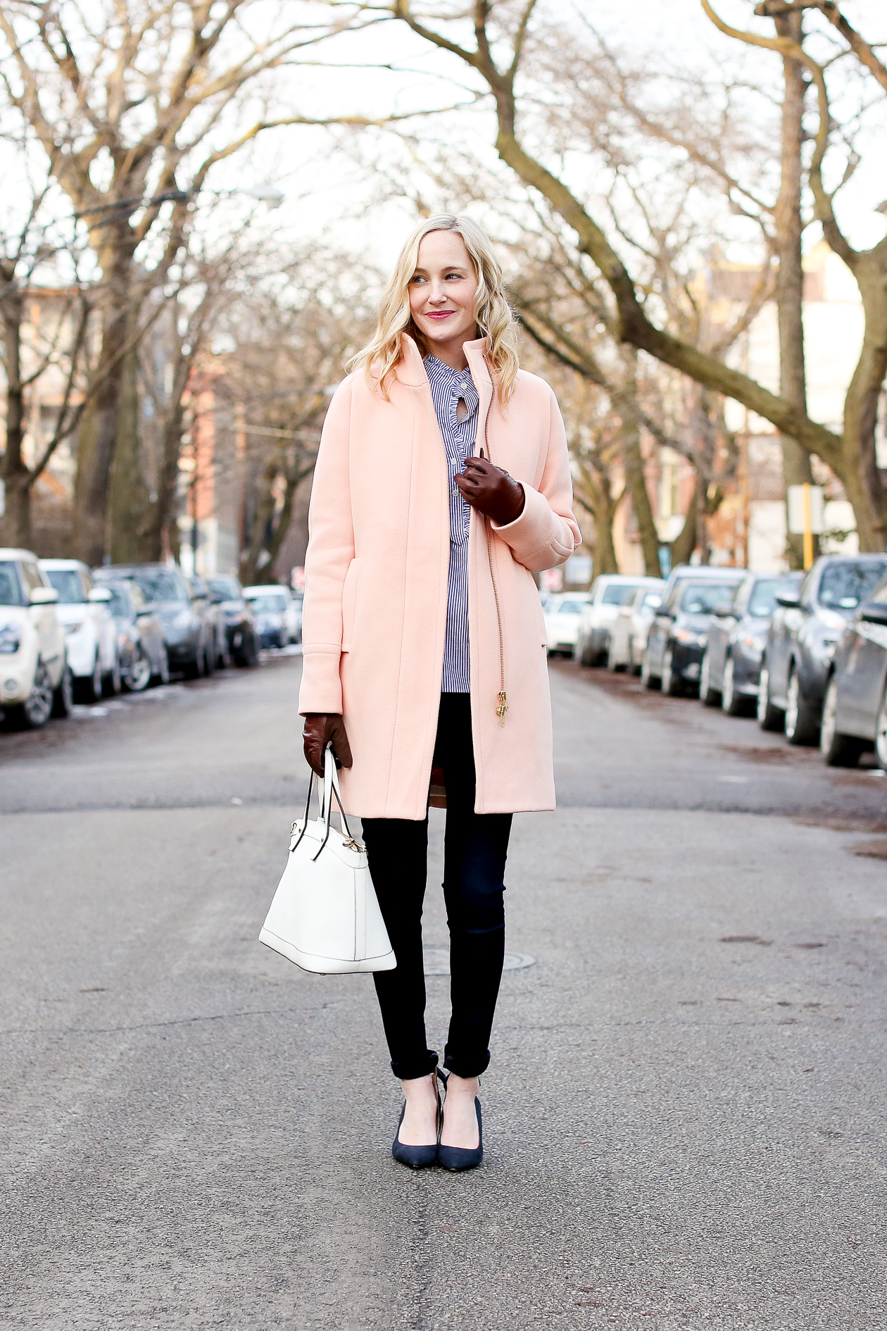 light pink overcoat